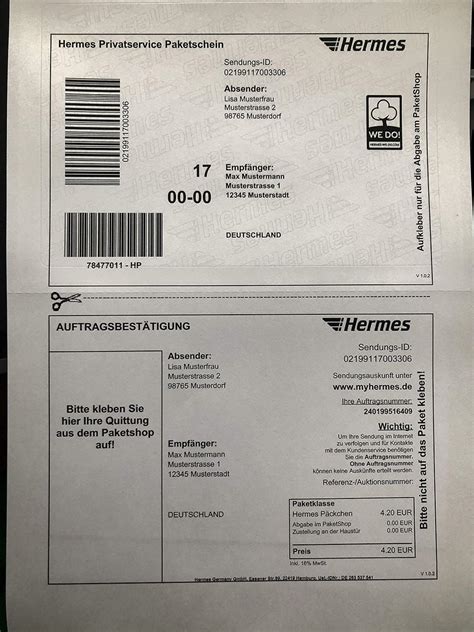 paketschein online hermes|Hermes paketaufkleber.